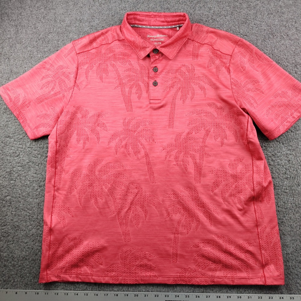 Tommy Bahama Polo Shirt Mens XL IslandZone Palm Tree Tropical EUC